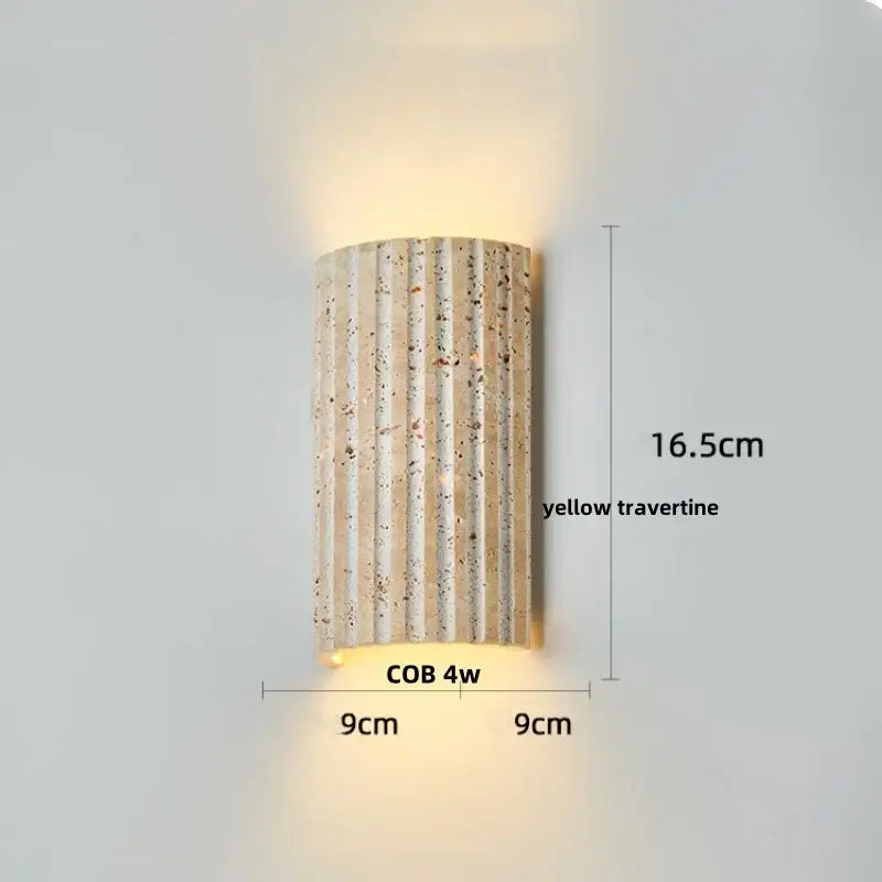 Modern yellow stone clock wall lamp bathroom backlight mirror light