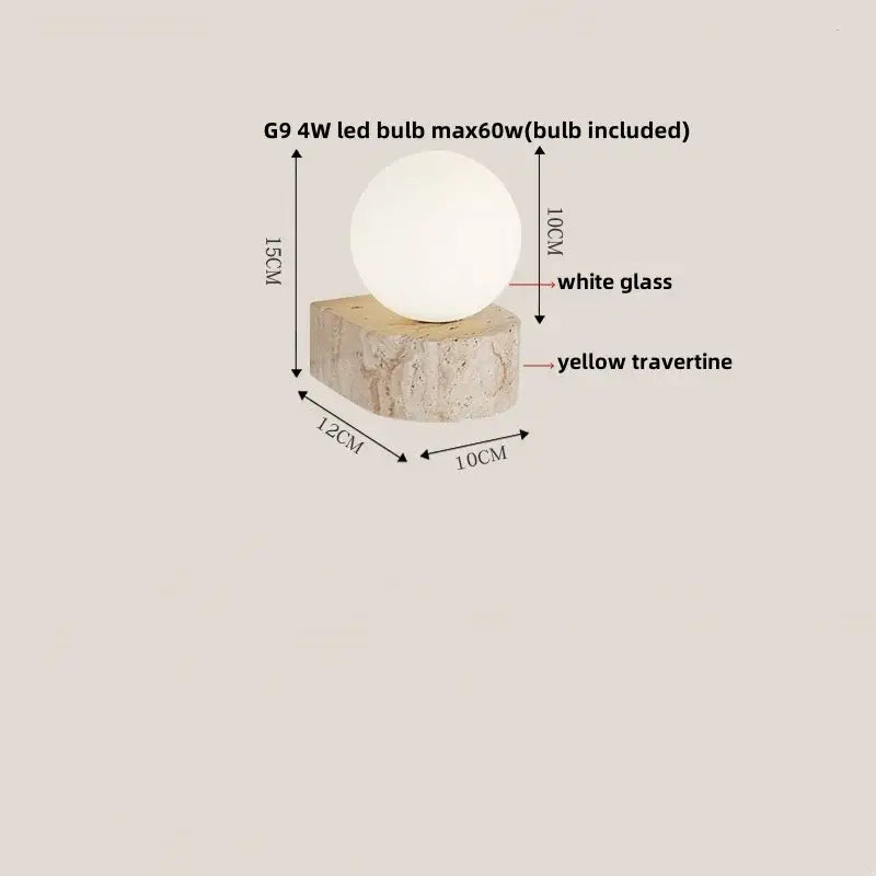 Modern beige stone wall lamp for living room warm textured sconce