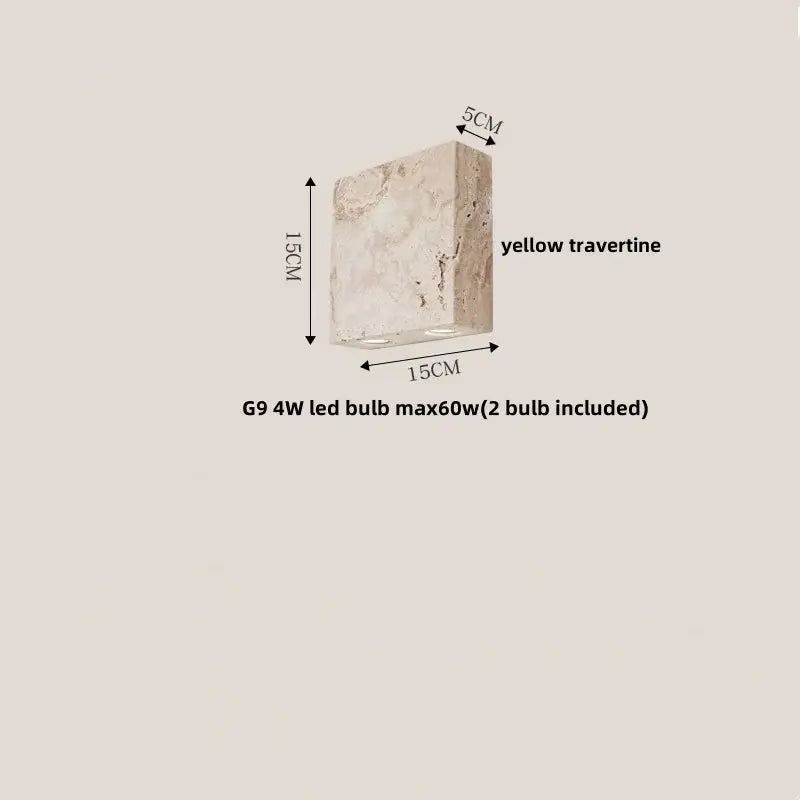 Modern beige stone wall lamp for living room warm textured sconce