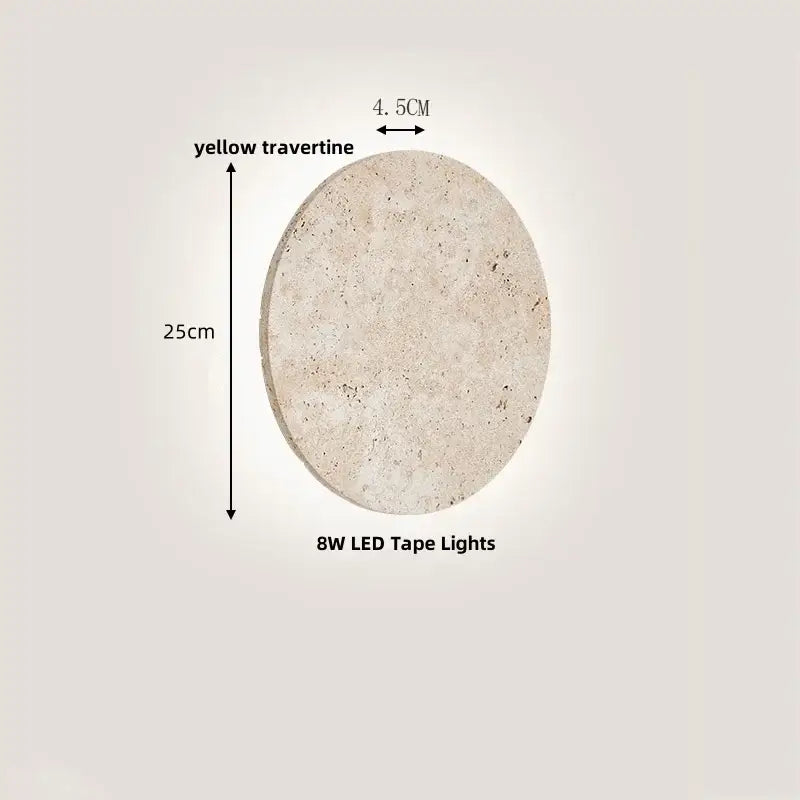 Modern beige stone wall lamp for living room warm textured sconce