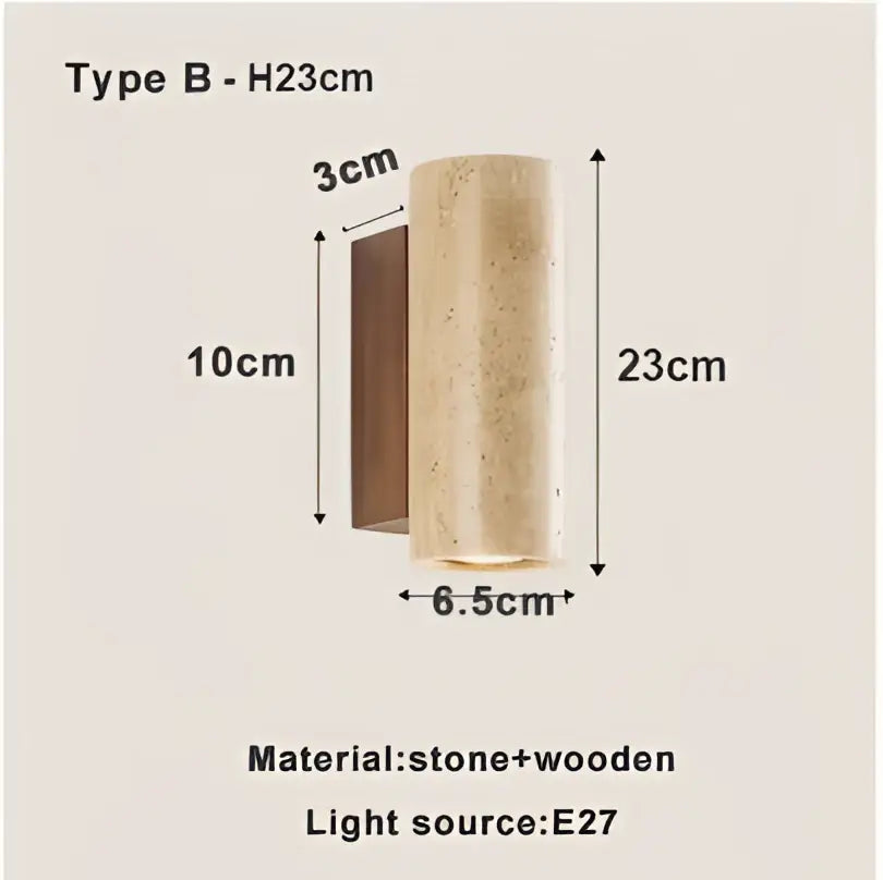 Wabi-sabi beige led stone wall sconce living room light