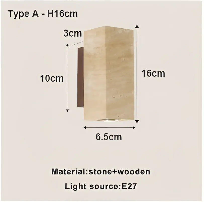 Wabi-sabi beige led stone wall sconce living room light