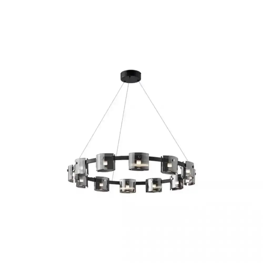 Modern black led straight line ceiling chandelier dining room light