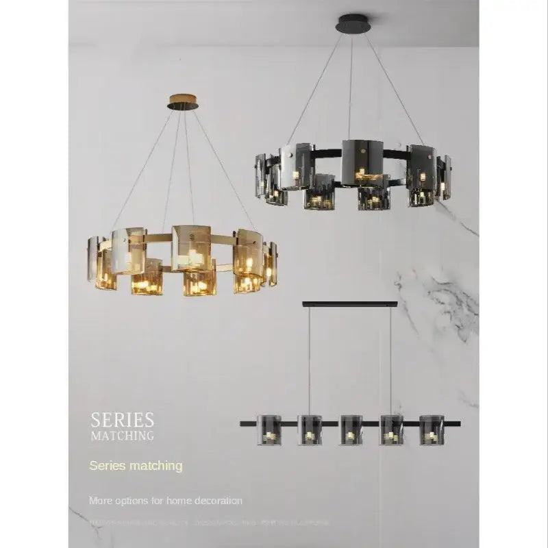 Modern black led straight line ceiling chandelier dining room light