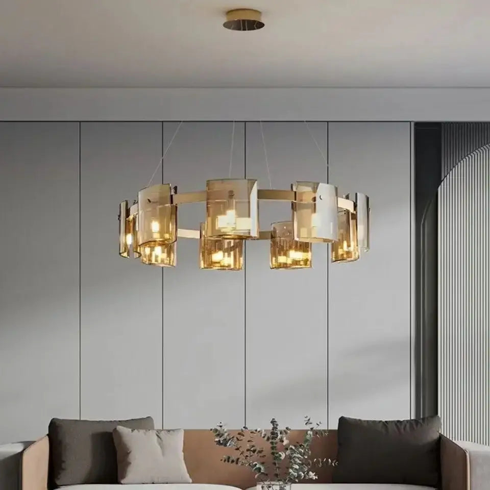 Modern black led straight line ceiling chandelier dining room light