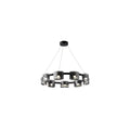 Modern black led straight line chandelier dining room glass pendant