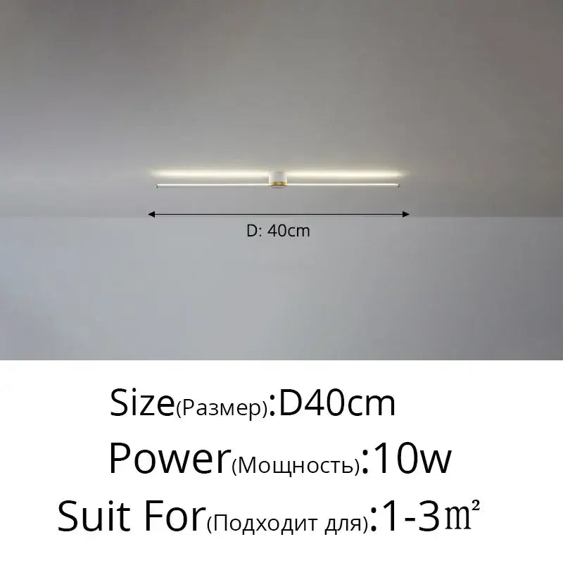 Modern white & gold led strip ceiling light bedroom