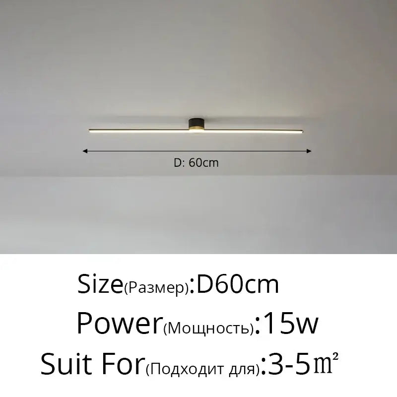 Modern white & gold led strip ceiling light bedroom