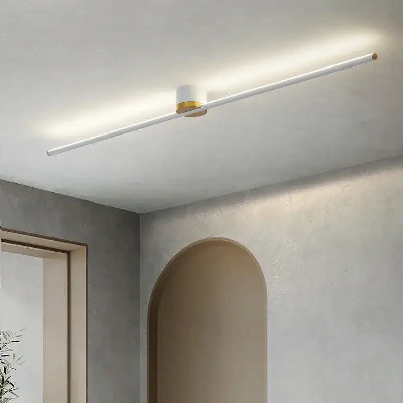 Modern white & gold led strip ceiling light bedroom