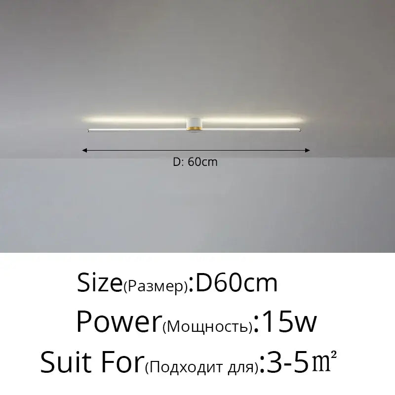 Modern white & gold led strip ceiling light bedroom
