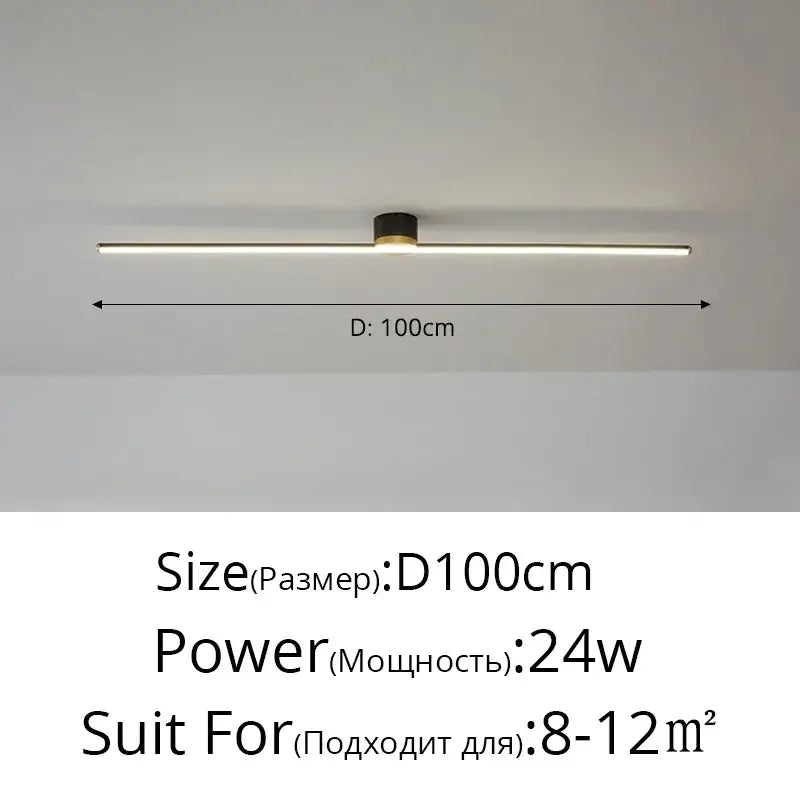 Modern white & gold led strip ceiling light bedroom