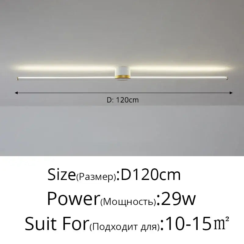 Modern white & gold led strip ceiling light living room ambience
