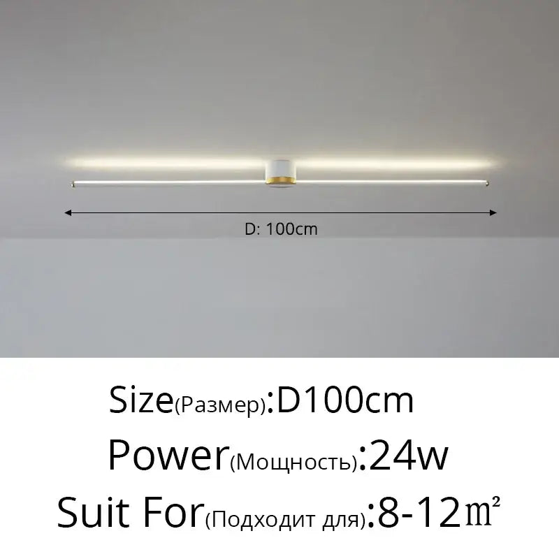 Modern white & gold led strip ceiling light living room ambience