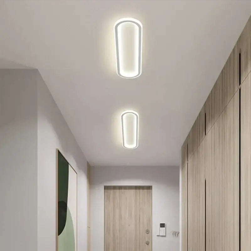 Modern oval black led strip ceiling lights for bedroom living room