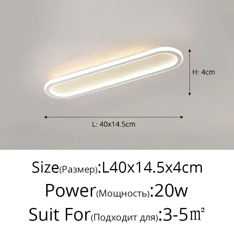 Modern oval black led strip ceiling lights for bedroom living room