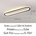 Modern oval black led strip ceiling lights for bedroom living room