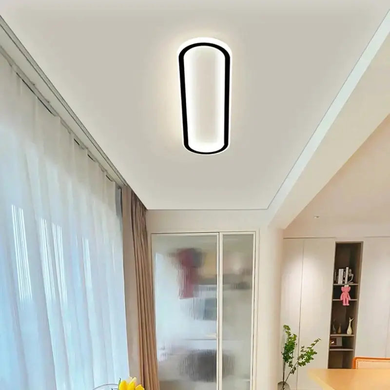 Modern oval black led strip ceiling lights for bedroom living room