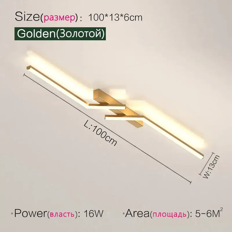 Modern black & white led strip ceiling lights corridor minimalist