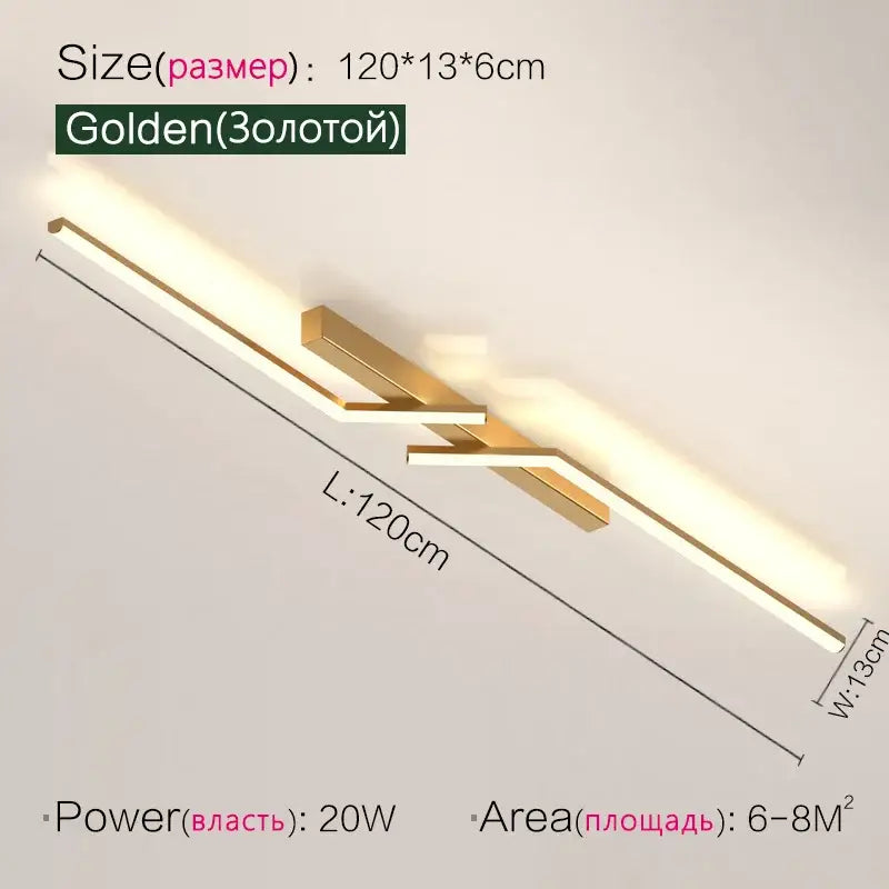 Modern black & white led strip ceiling lights corridor minimalist