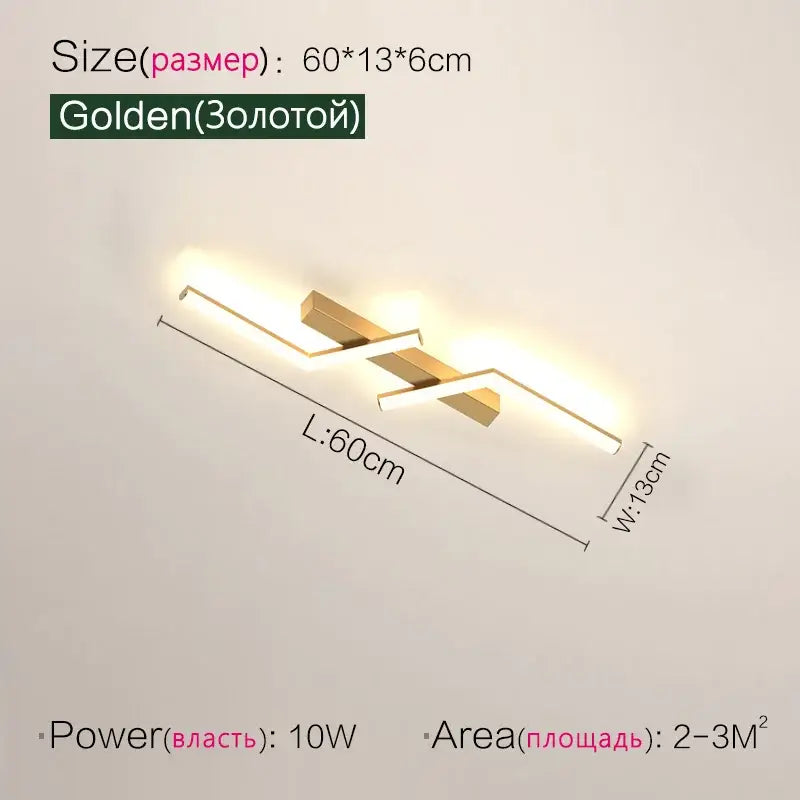 Modern black & white led strip ceiling lights corridor minimalist