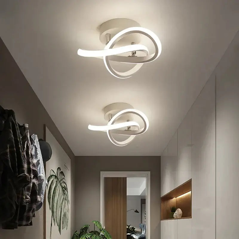 Modern gold & white led strip ceiling lights for living room