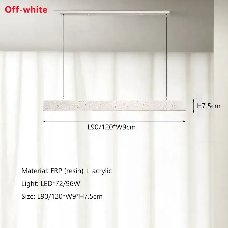 Modern off white strip chandelier pendant lights dining room