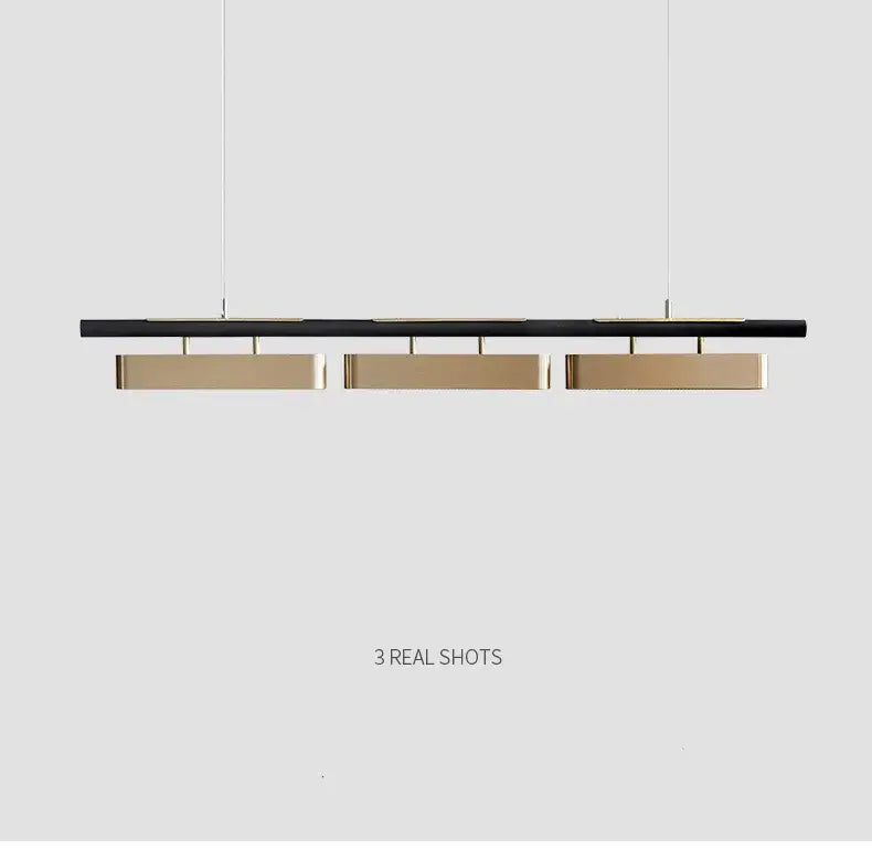 Modern minimalist strip led black and gold pendant lights dining room