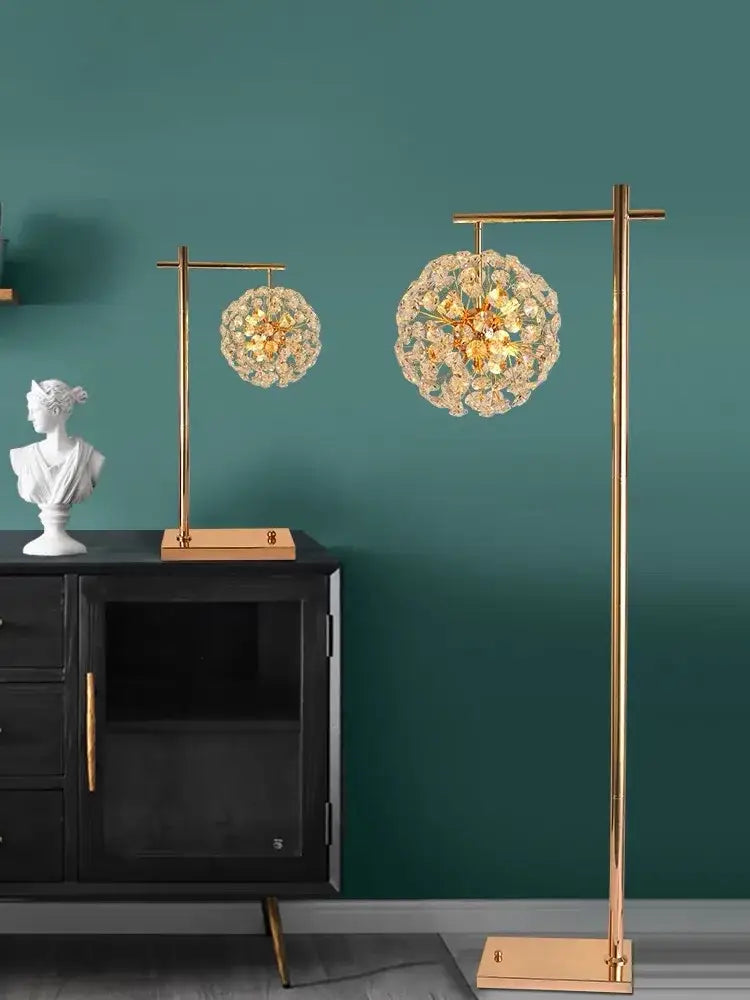 Decorbites led sunflower crystal gold floor lamp for living room