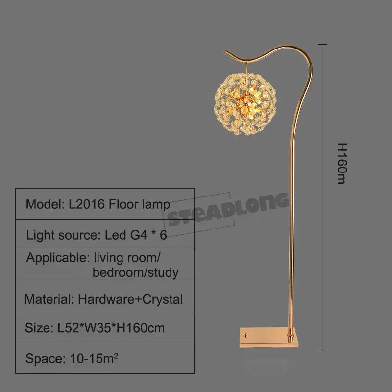 Decorbites led sunflower crystal gold floor lamp for living room