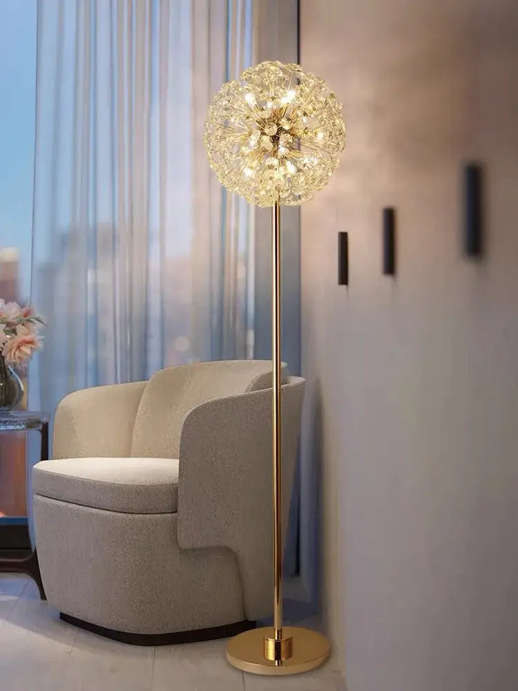 Decorbites led sunflower crystal gold floor lamp for living room