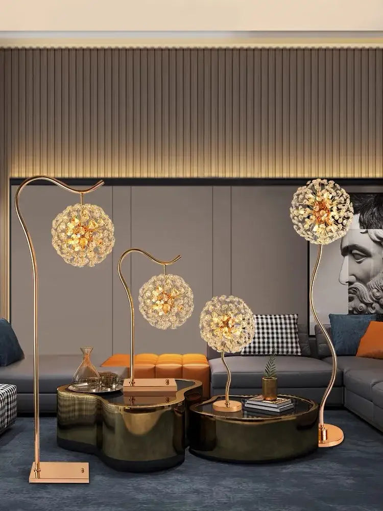 Decorbites led sunflower crystal gold floor lamp for living room