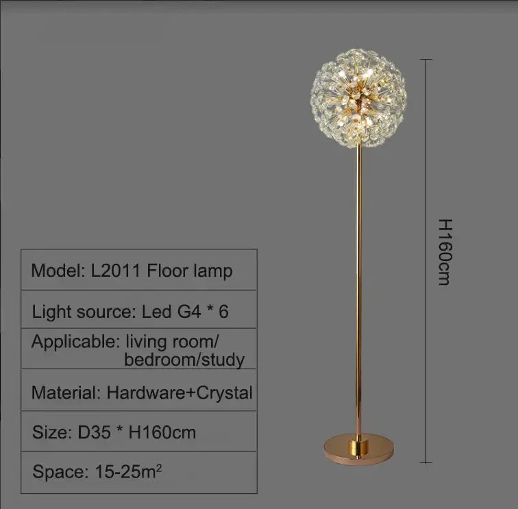 Decorbites led sunflower crystal gold floor lamp for living room