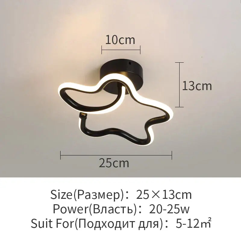 Modern black & white led surface mounted ceiling lights aisle
