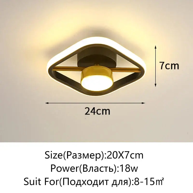 Modern black & white led surface mounted ceiling lights aisle