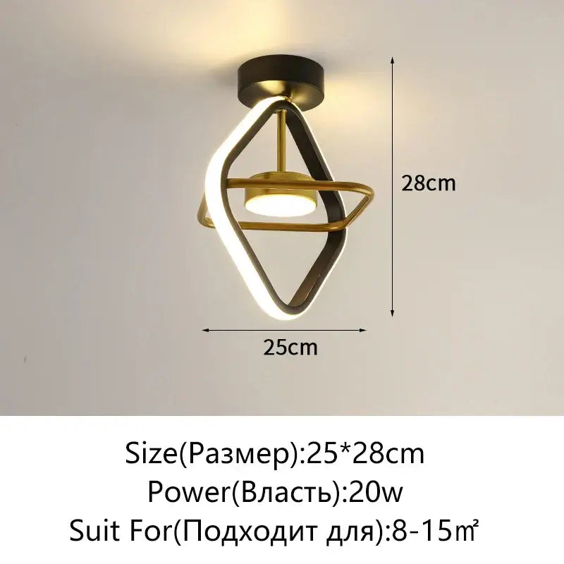 Modern black & white led surface mounted ceiling lights aisle