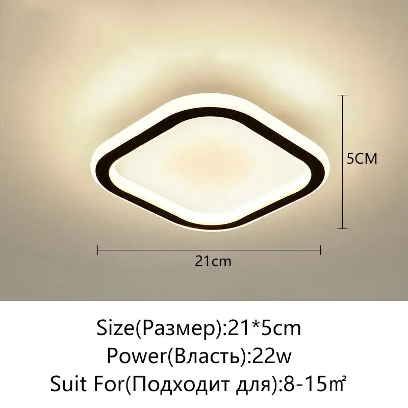 Modern black & white led surface mounted ceiling lights aisle