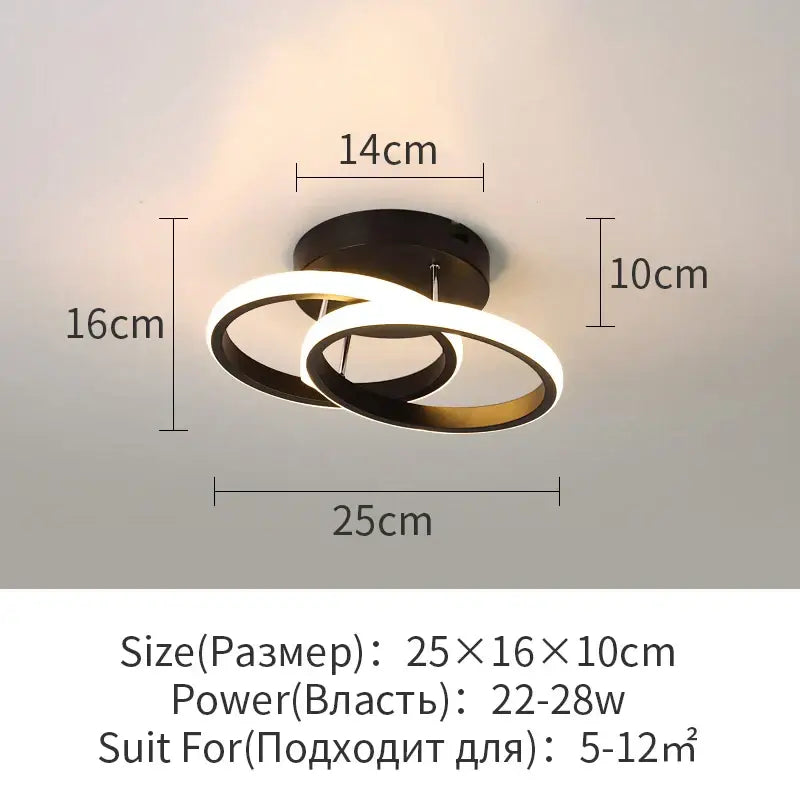 Modern black & white led surface mounted ceiling lights aisle