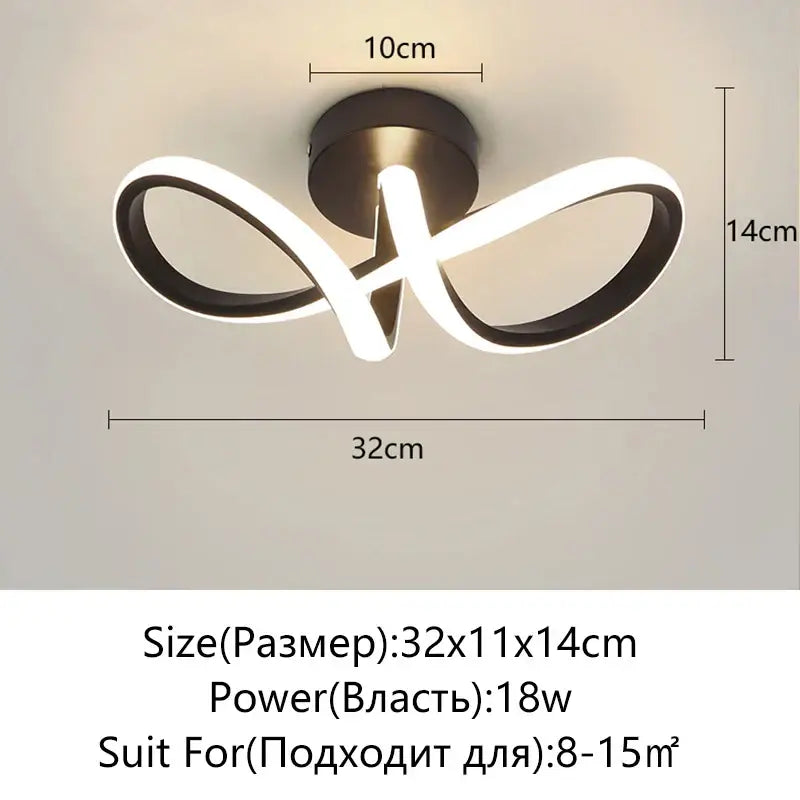 Modern black & white led surface mounted ceiling lights aisle