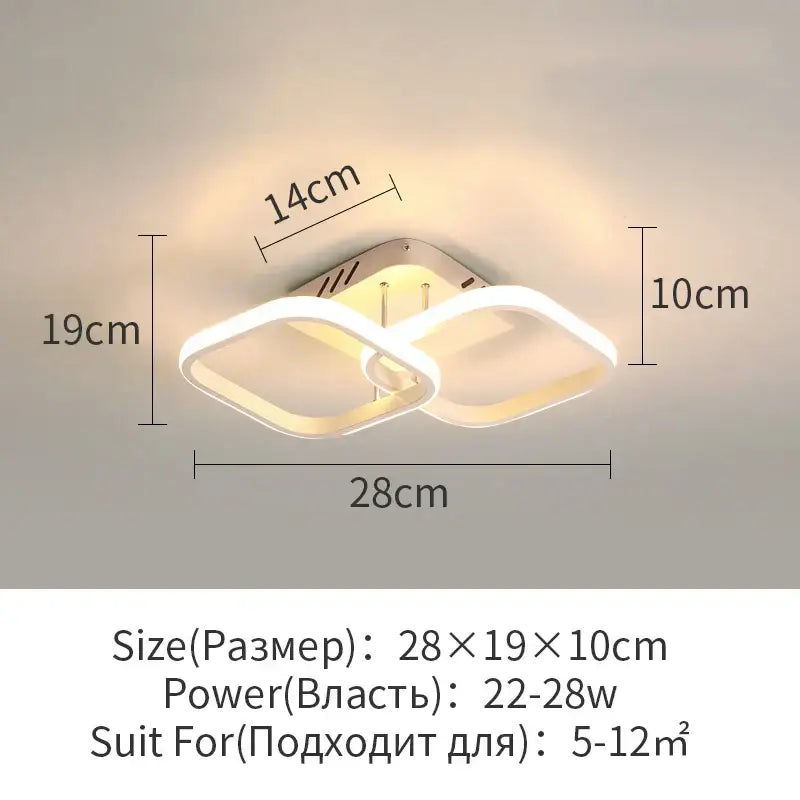 Modern black & white led surface mounted ceiling lights aisle