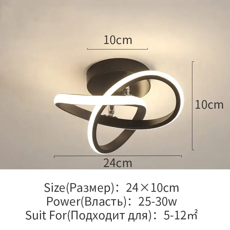 Modern black & white led surface mounted ceiling lights aisle