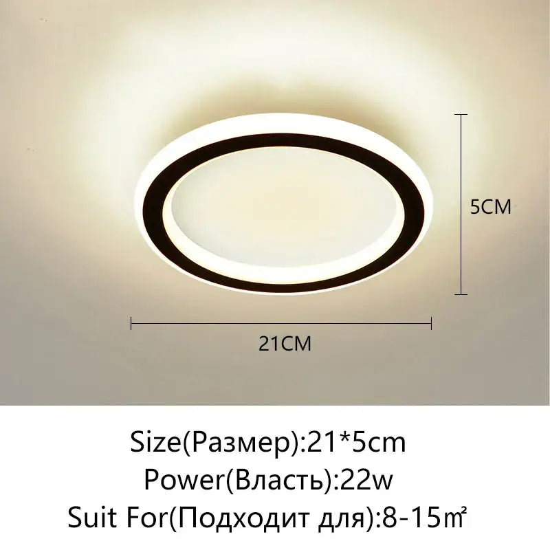 Modern black & white led surface mounted ceiling lights aisle