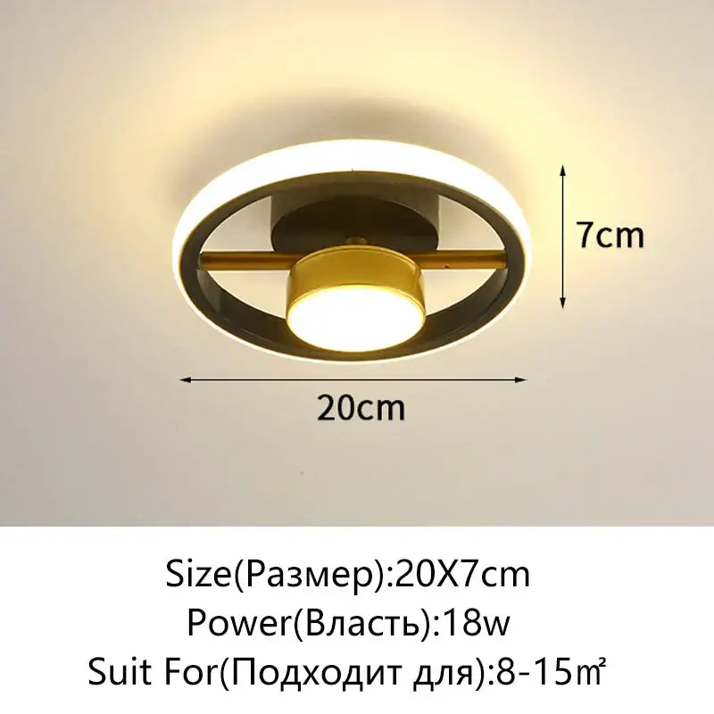 Modern black & white led surface mounted ceiling lights aisle