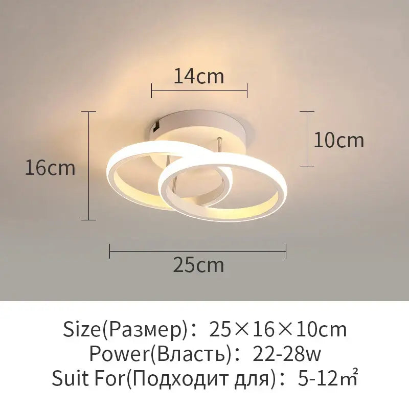 Modern black & white led surface mounted ceiling lights aisle