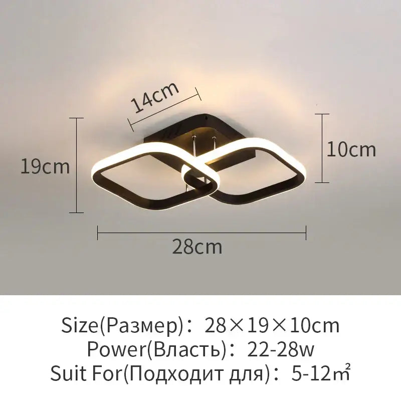 Modern black & white led surface mounted ceiling lights aisle