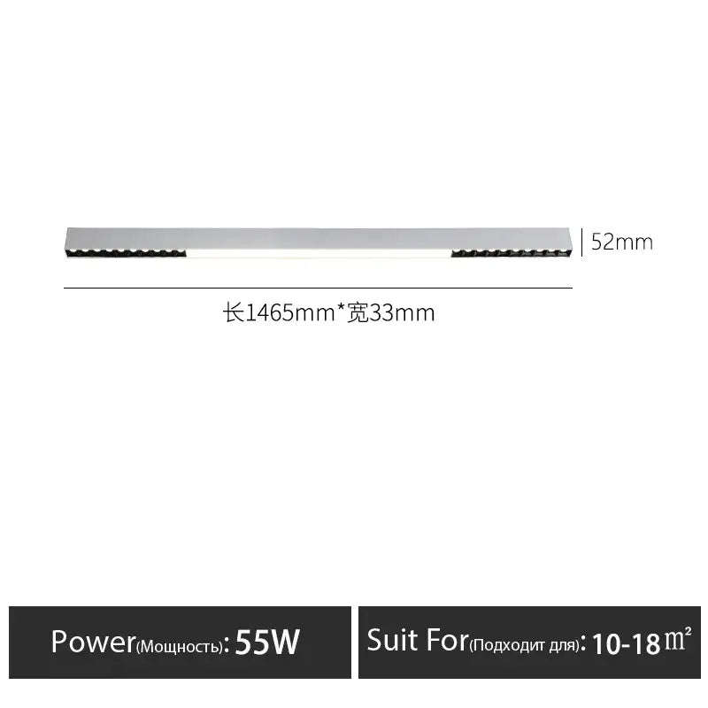 Modern black linear surface mounted ceiling light living room