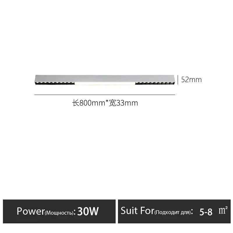 Modern black linear surface mounted ceiling light living room