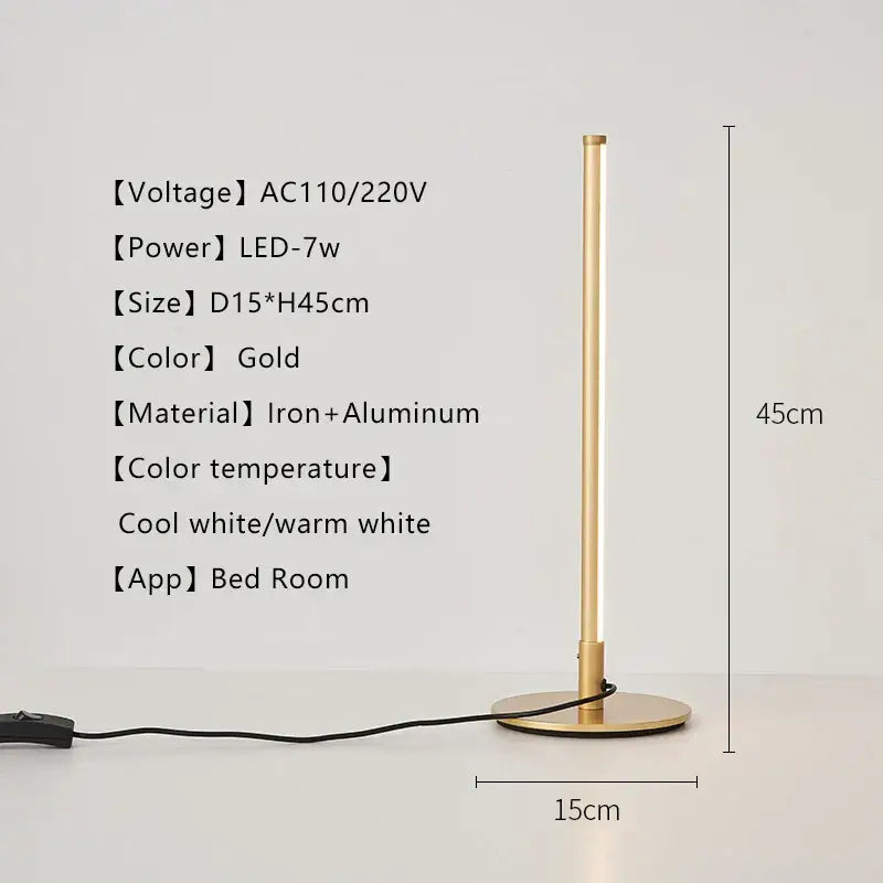 Minimalist white led table lamp bedroom eye protection desk light
