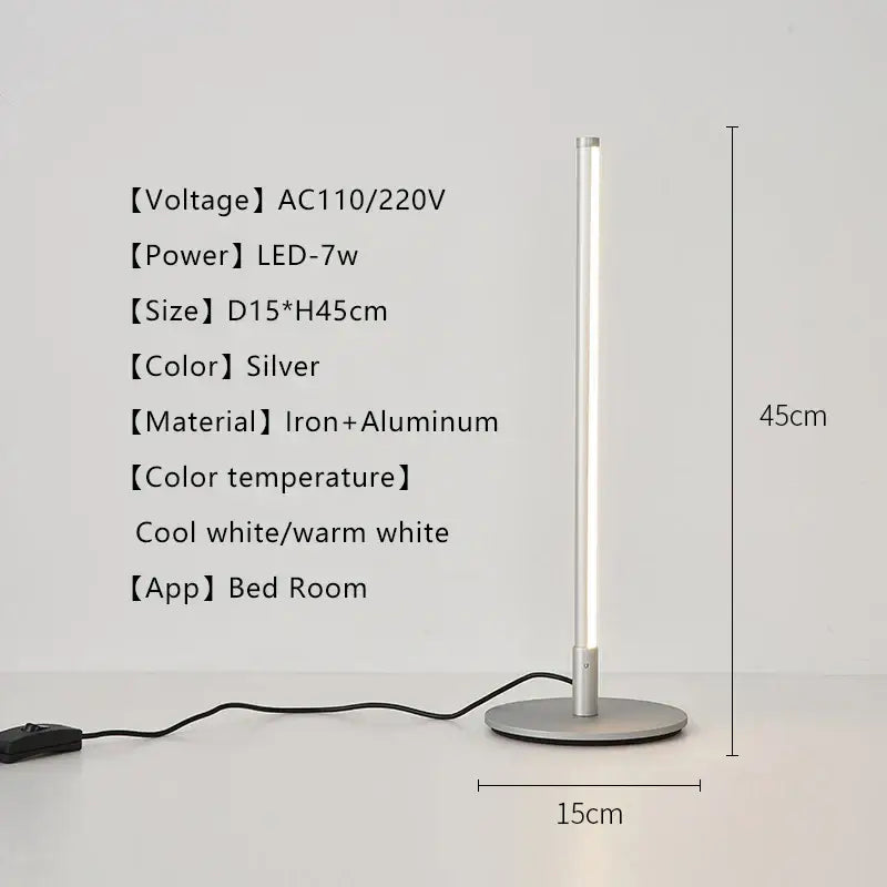 Minimalist white led table lamp bedroom eye protection desk light