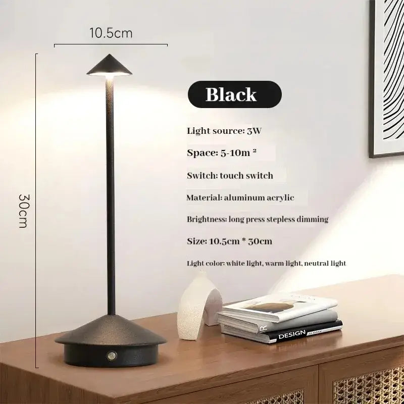 Minimalist metal led table lamp bedroom ambient night light