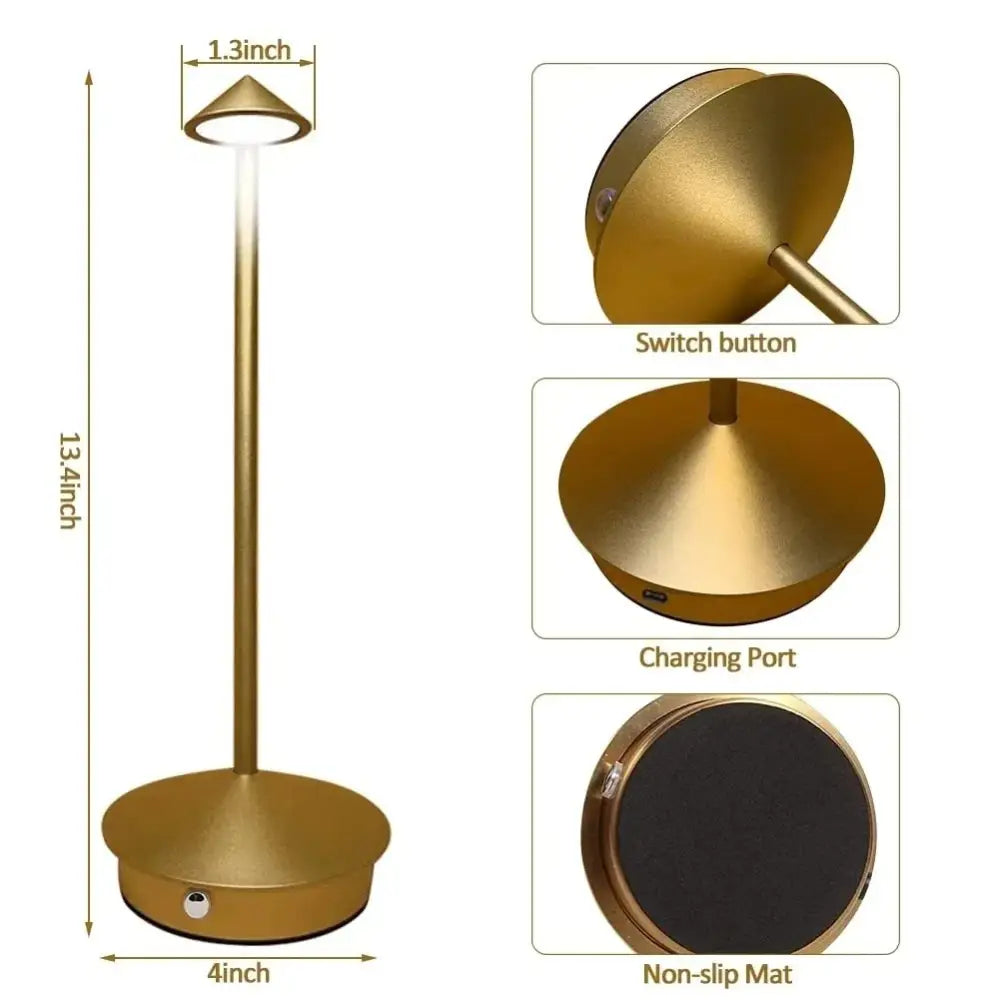 Minimalist metal led table lamp bedroom ambient night light